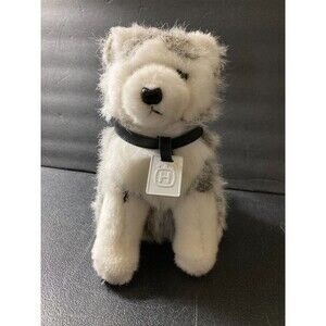 VTG 1994 Husqvarna Ad Plush Siberian Husky 10" Dog Stuffed Animal w/ Collar Tag
